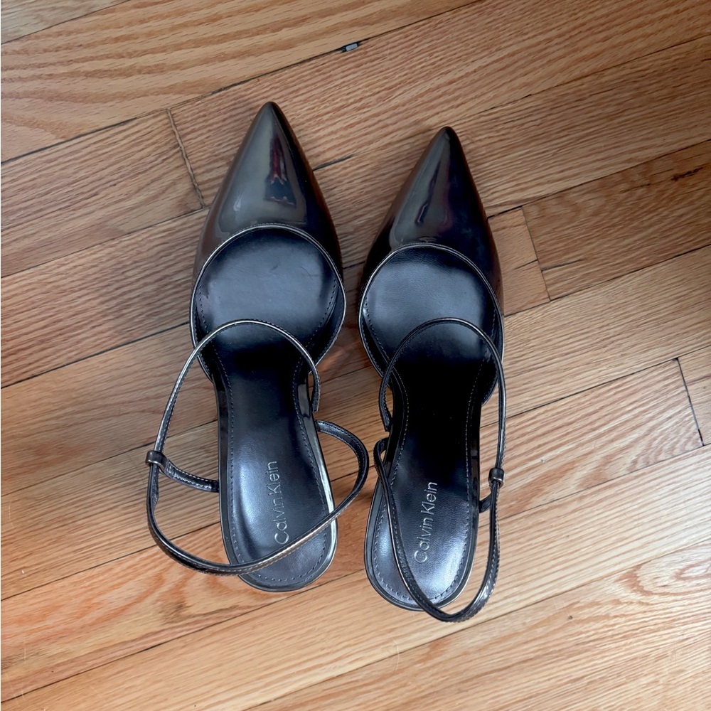 Silver metallic Calvin Klein shoes